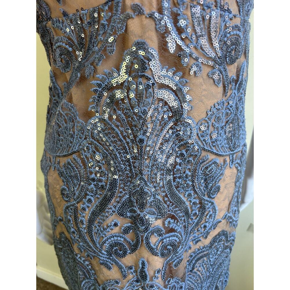 Free People Sundown Mini Dress NWT Size 2 Blue Sequin Embroidered Boho Party - Picture 4 of 15